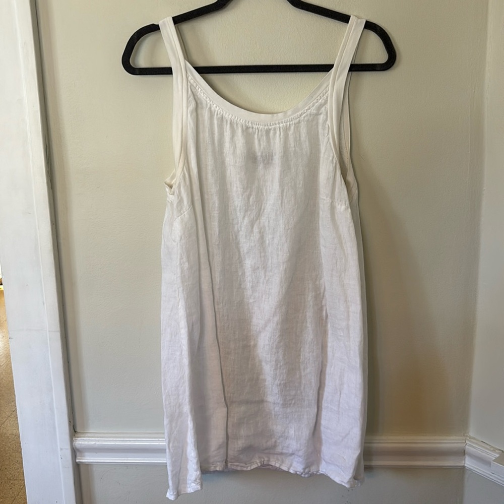 Narrow strap white linen tunic - spring break perfection!